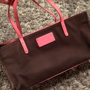 Kate Spade Brown and Pink Canvas purse